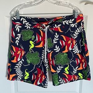 RLX Ralph Lauren Swim Trunks floral fish print 35211